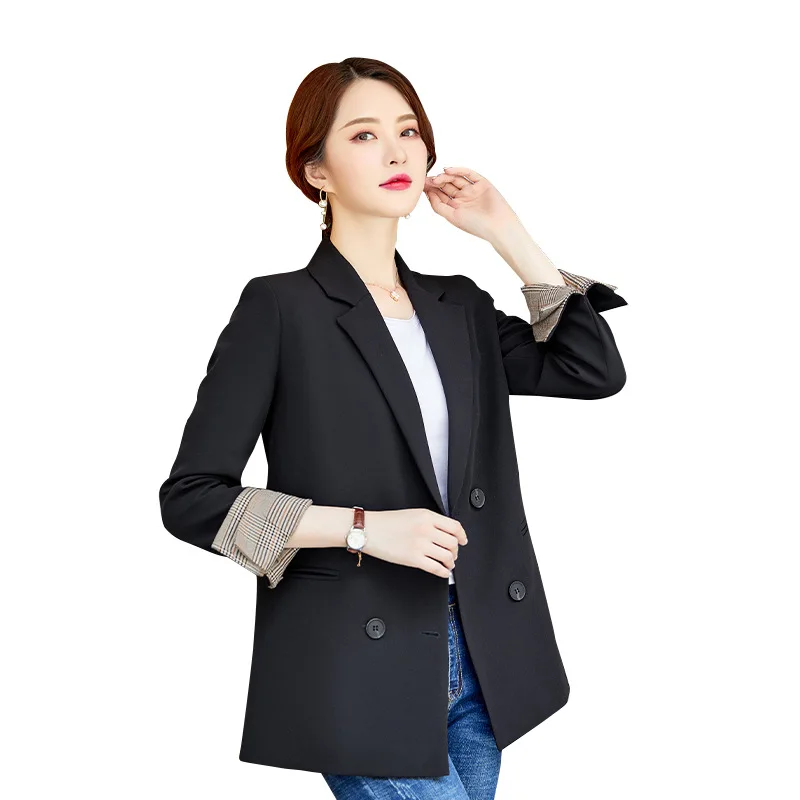 

2019 Autumn And Winter New Style Solid Color Mid-length Long Sleeve Korean-style Commuting Business Suit Jacket Women's Fashion