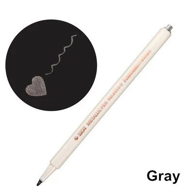 Продвижение рисунок маркер для рисования ручки металлический цвет ручка для черной бумаги художественные принадлежности маркер канцелярский материал ручка для подписи - Цвет: A-gray