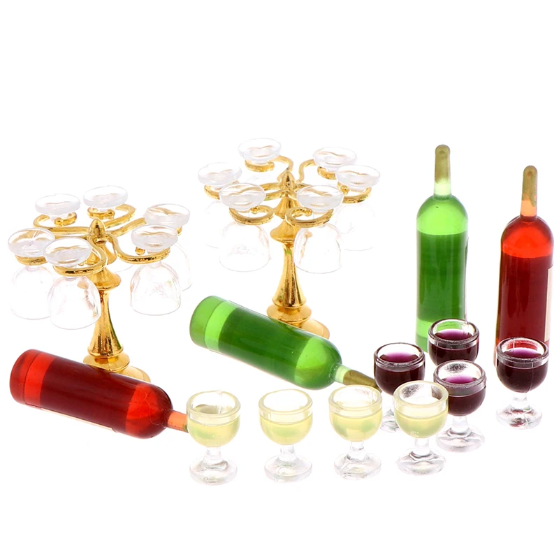 Cheap Goblets Chair Dollhouse Miniature Wine-Bottles Floral-Stool Round Shop Pub Cup-Holder mlKD677RL