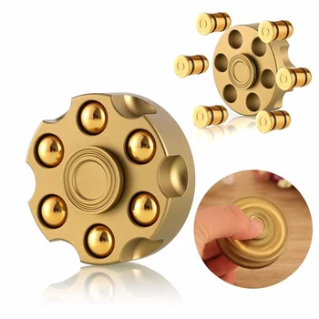 

Removable Revolver Bullet Brass Fingertip Gyro Fidget Hand Spinner Finger Spinner Focus Tri Spinner Anti Reduce Stress