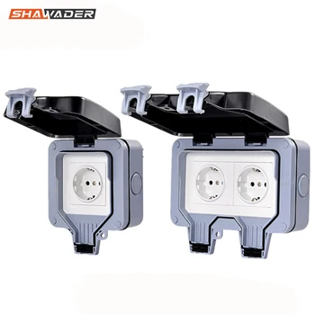 

Outdoor Wall Sockets EU Plug Electrical Power Outlets IP66 Weather Dust Proof Waterproof IP66 Outside Use Masterplug 1/2 Way