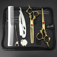 5,5 дюймов 6 дюймов салон парикмахерский инструмент истончение ножницы набор парикмахерские инструменты Профессиональное парикмахерское оборудование