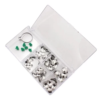 

100Pcs/Box Watercress Molding Green Blue Triangle Watercress Molding Forceps Dentist Tablets Dental Metal Matrices Film Clips