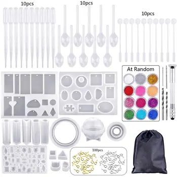 

159Pcs Silicone Acrylic Earring Necklace Pendant Mold Kit Jewelry Making Tools
