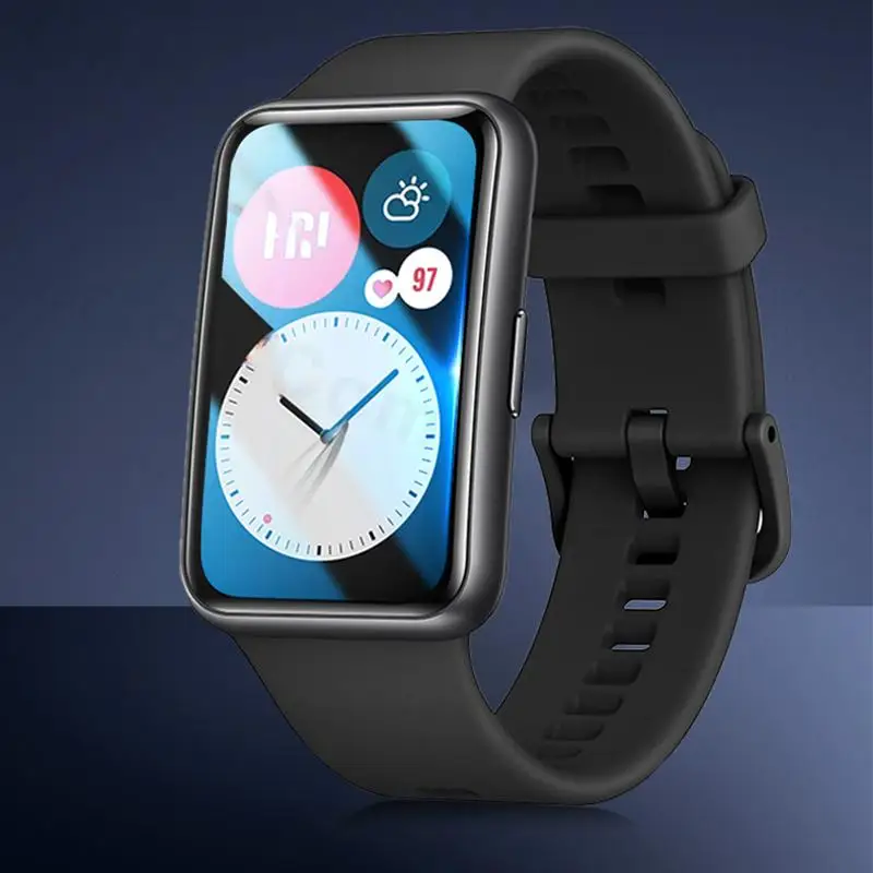 1-3PCS 9D Curved Clear Soft Fiber Protective Glass For Huawei Watch Fit Smartwatch Full Screen Protectors Film Cover Accessories