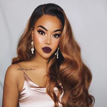 Блонд цветной 360 глубокая часть фронта шнурка человеческие волосы парики объемная волна перуанский Remy Невидимый фронтальный парик шнурка без клея