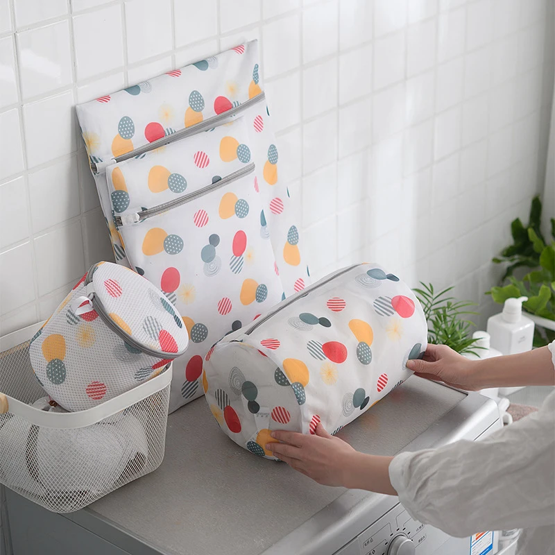 6 Size Laundry Bag Washing Net Bag Travel Storage Bag Socks Bra Underwear Laundry Care Zipper Home Use For Washing Machine