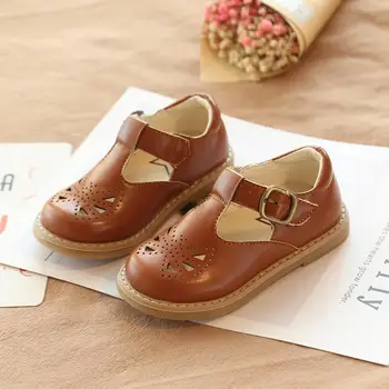 

New Spring Children Toddler Baby Litte Girls Boys England Korean Slip-On Single Shoes For Girls Boys T-shaped Leather Shoes 2019