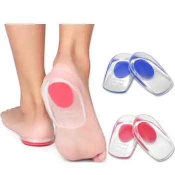 

1pair Soft Silicone Gel Insoles for heel spurs pain Foot cushion Foot Massager Care Half Heel Insole Pad Height Increase