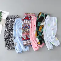 New Spring Summer Kids Leggings Boys Girls Thin Anti Mosquito Pants Candy Color Cotton Bloom Pants Trousers Baby Pajama Clothing 1