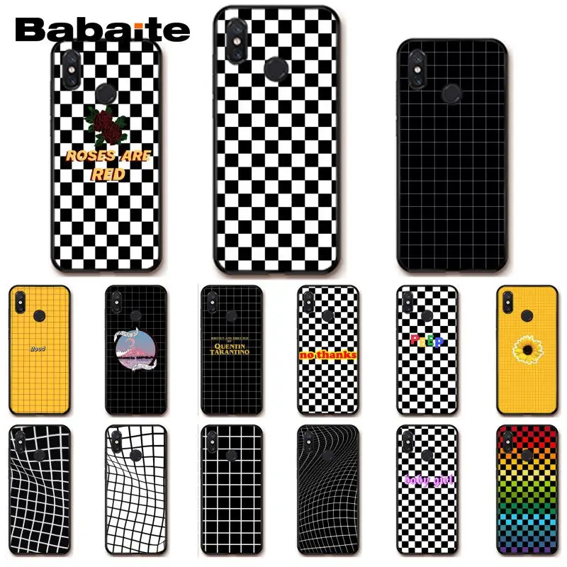 Чехол Babaite с черной белой желтой сеткой для телефона Xiaomi mi5 6 A1 A2Lite Mi9 9SE mi8lite F1 Mix2 2S