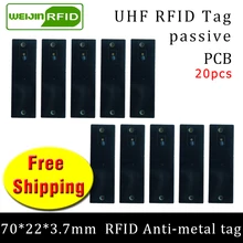 UHF RFID металлическая бирка 915 м 868 м EPC 20 шт управление фиксированными активами 70*22*3,7 мм прямоугольник PCB пассивные RFID метки