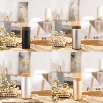 

Aluminum Alloy+Wood Mini Air Humidifier Usb Charging Aromatherapy Essential Oil Aroma Diffuser Home Office