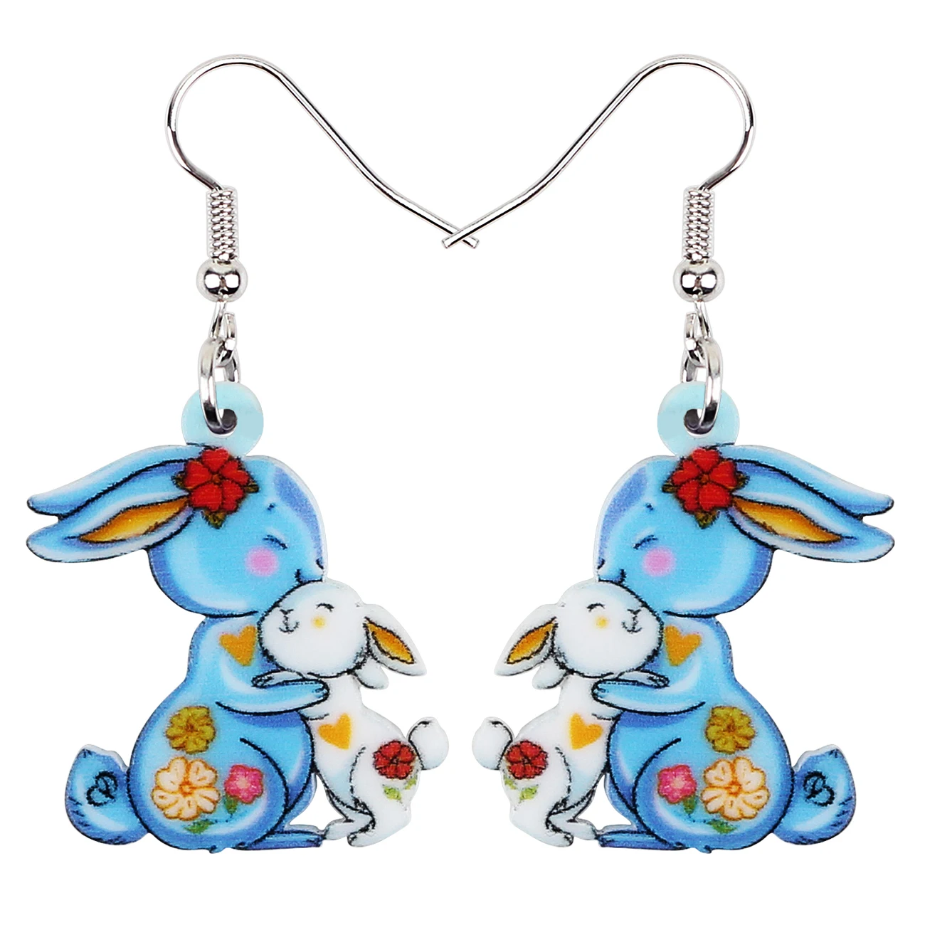 Drop Earrings Dangle Earrings Long Earrings Animal Earrings Acrylic Earrings BONSNY Mothers Day Acrylic Cute Rabbit Bunny Earrings Long Drop Dangle Carton Novelty Jewelry Charms For Women Girls Teens Gift