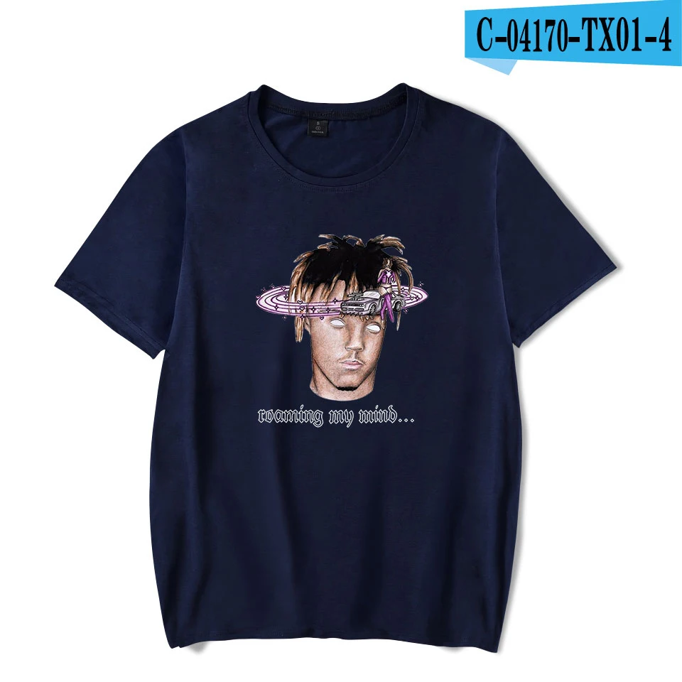 Kpop футболка Juice wrld летний пуловер с коротким рукавом топы Модные Kpop Женская Футболка harajuku Повседневная Свободная хлопковая футболка - Цвет: navy