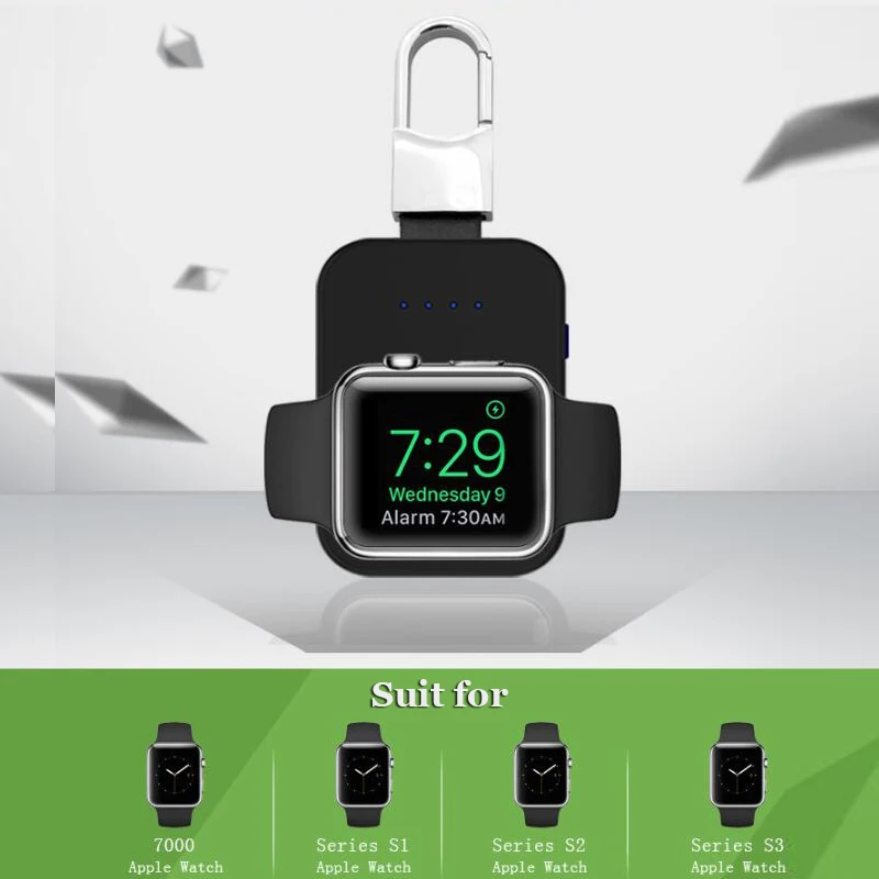 Внешний аккумулятор QI Беспроводное зарядное устройство для Apple Watch iWatch 1 2 3 4 Беспроводное зарядное устройство Внешний аккумулятор 950 мАч портативный внешний
