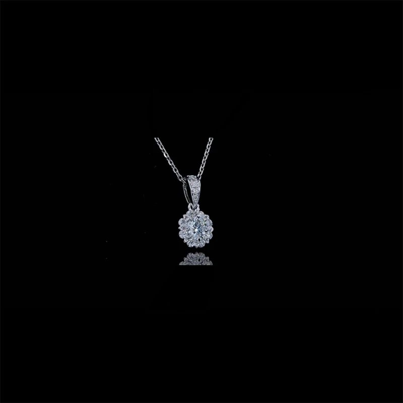 14 к белое золото 0.5ct 1.0ct 2.0ct бриллиантовое ожерелье Moissanite Женское Обручальное и