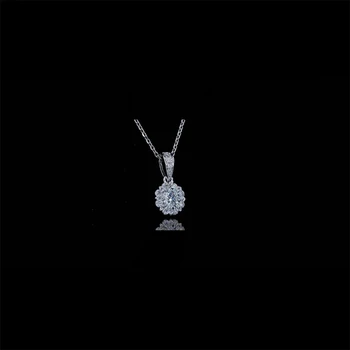 شراء14k الذهب الأبيض 0.5ct 1.0ct 2.0ct مويسانيتي عقد ألماس أنثى المشاركة و الزفاف قلادة للنساء غرامة مجوهرات هدية