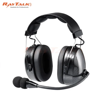 

Two Way Radio Carbon Fiber Headset, with Noise Cancelling Mic, Push to Talk Button, Dual Earmuff Noise Cancelling Headset