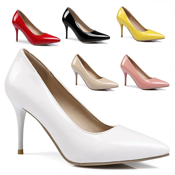 

Figure Photo: Europe And America Spring And Autumn Fashion Single Shoes WOMEN'S Shoes Nude Pointed-Toe High Heel Shoes Thin Heel