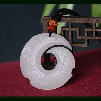 

Natural Xinjiang Hetian Sheep Fat Afghan White Jade Comes to Work Safely Pendant Men and Women Kunlun Jade Hanging