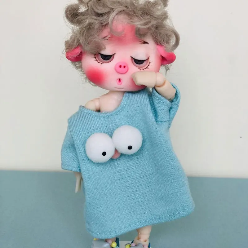 Длинная Пижама с широкими глазами OB11 baby GSC Красивая свинья лицо Одежда для куклы-младенца obitsu11 мини кукла одежда - Цвет: 1 only clothes