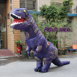 Purple Adult size Костюм для катания, детский костюм для косплея, T-REX костюм динозавра для взрослых, костюм для Хэллоуина, костюм для взрослых на Рождество - Цвет: Purple Adult size