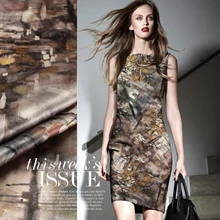 Печатный Шелковый тянущийся Атлас 118 см Ширина 19 momme/натуральная шелковая ткань для шитья современное сексуальное платье/шелковая рубашка