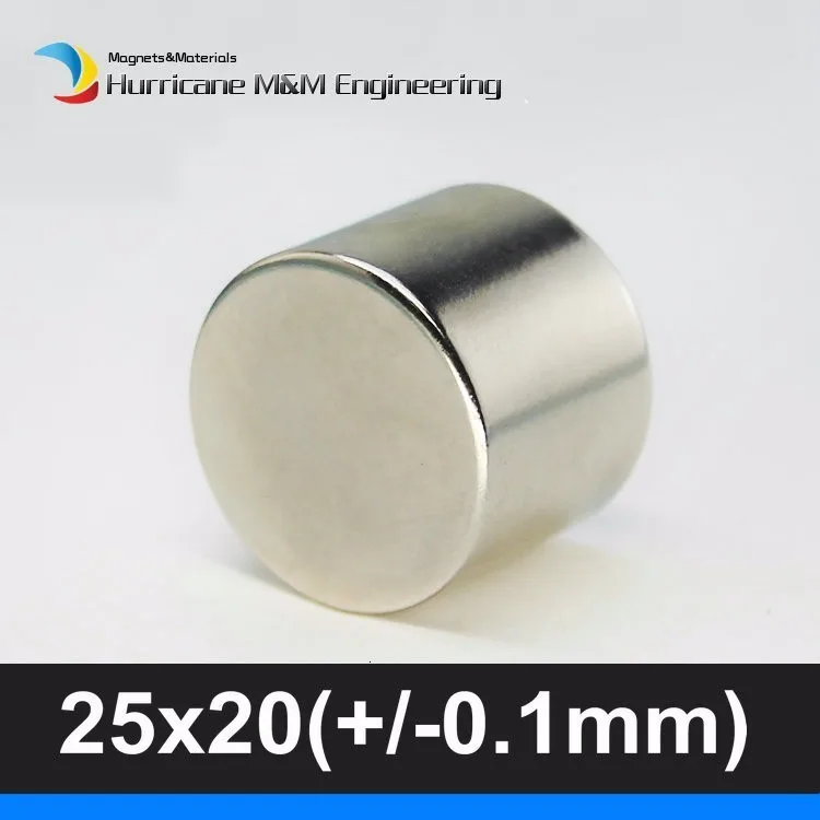 NdFeB магнитный диск диам. 25x20(+/-0,1 мм) прецизионный магнит неодимовые круглые магниты цилиндрический датчик редкоземельные магниты 2 шт