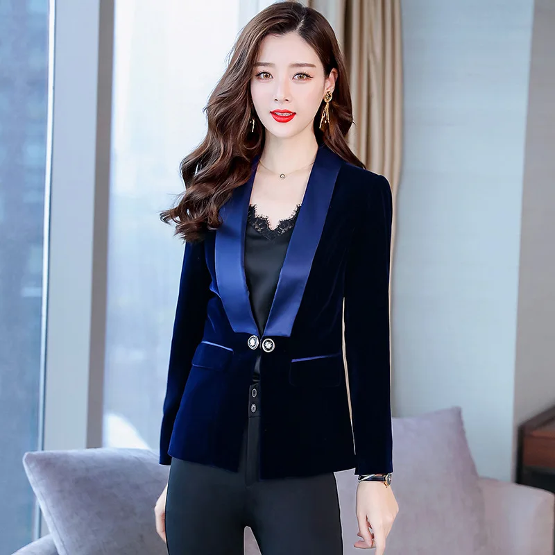 

Fashion wild OLprofessional temperament solid color long-sleeved slim jacket suit elegant personality coat spring and autumn new