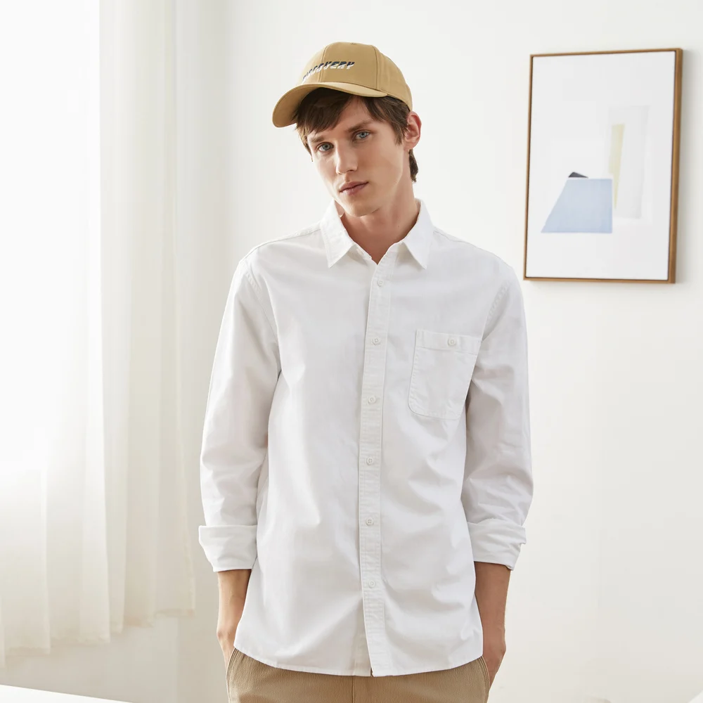 Goede Metersbonwe Merk Mannen Nieuwe Casual Shirts 2019 Lente Herfst Mannelijke Slanke Lange Mouwen Shirts Reguliere Katoen Mannelijke Tiener Tops