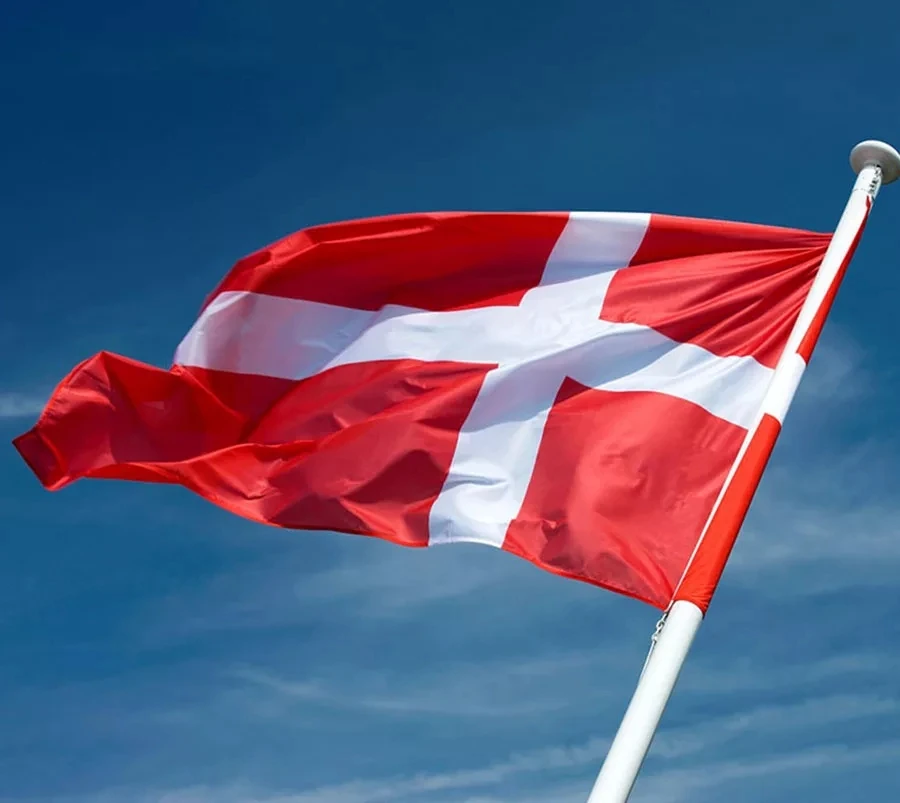 DNK DK Danmark Flag 90x150cm Hanging Polyester Denmark National Banner For Celebration | Дом и сад
