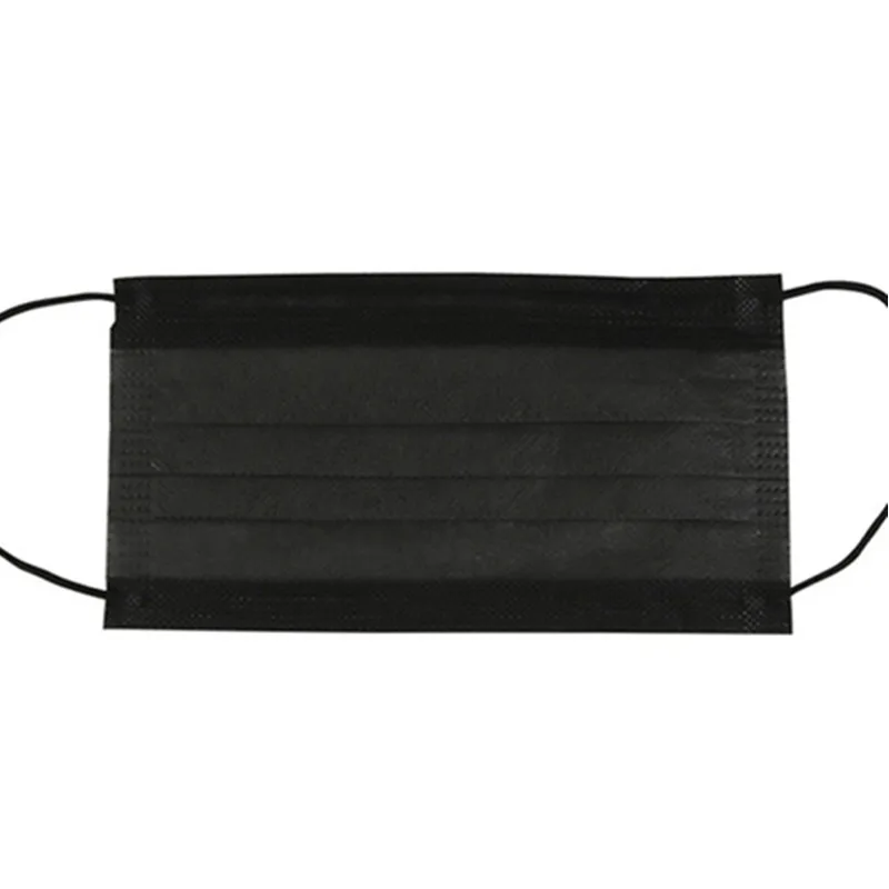 

10 Pcs Face Mask Black Color Disposable Face Protective Fabric Dust Cycling Mask Single Individually Packed