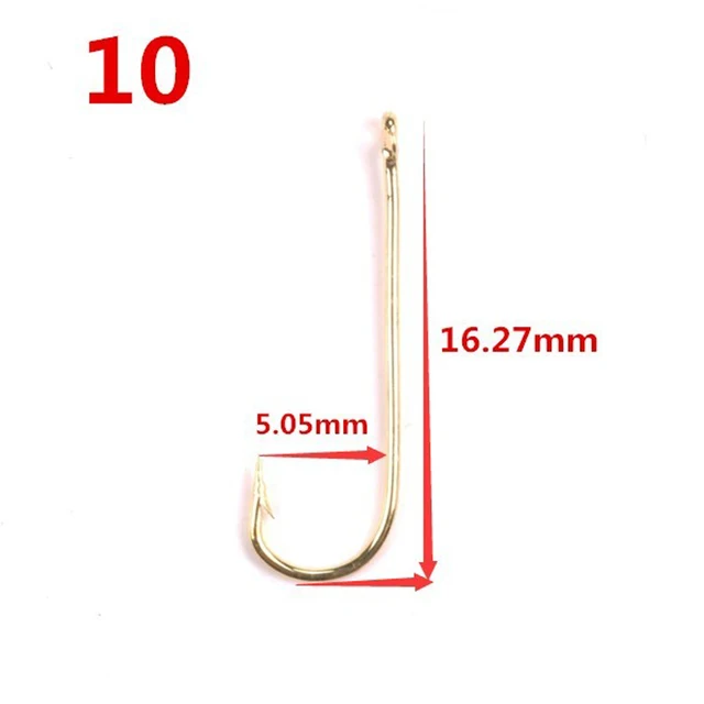 100pcs Long Shank Aberdeen Fishing Hooks Sharp Gold Fresh Water Living