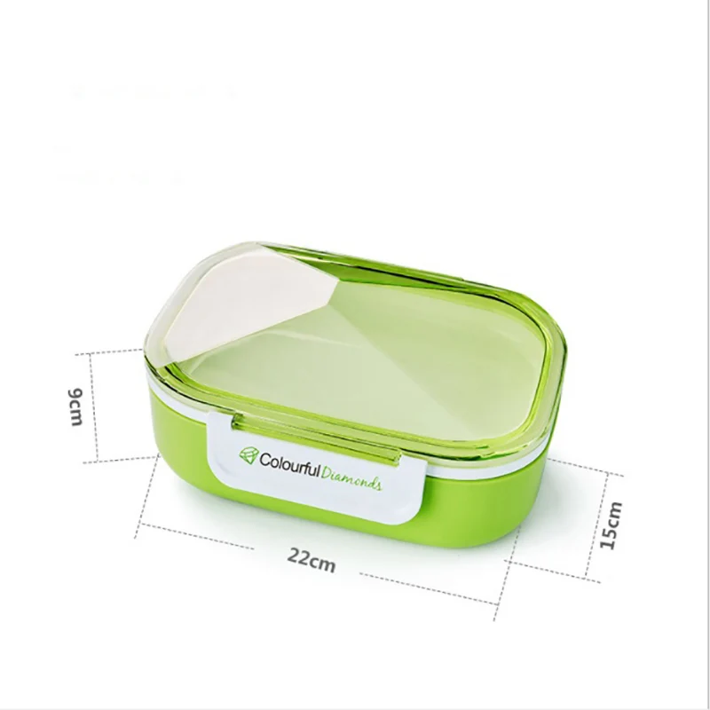 Ланч-бокс с алмазной термоизоляцией Comida Snack Bento Microwavable, Кухонный Контейнер для хранения продуктов питания, портативная еда, независимая решетка