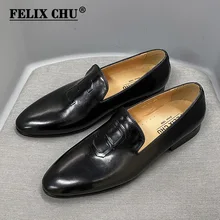 

Size 6 To 13 Stylish Man Loafers Genuine Leather Pointed Toe Dress Shoes Mens Summer Autumn Brown Party Wedding Shoes for Men