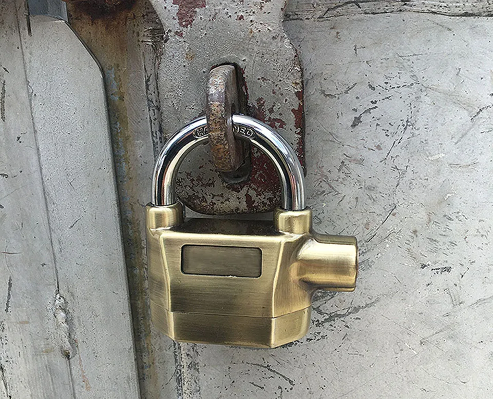 Built-in Movement Sensor Security 110db Siren Alarm Lock Universal Anti-Theft Padlock for Bicycle Motorcycle Door Gate