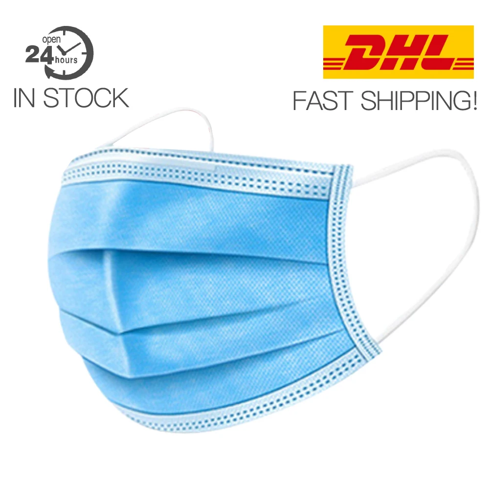 

Disposable Face Masks Earloop Face Mouth Masks 3-Layer Anti-Dust Mask Safe Breathable Skin Friendly Mask