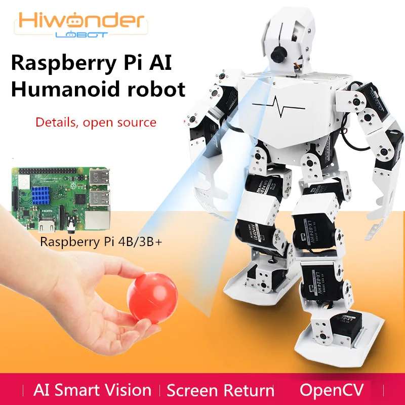 Hiworder Lobot TonyPi человекоподобный робот Raspberry Pi 4B/3B+/wifi видео/Программируемый OpenCV Smart Vision