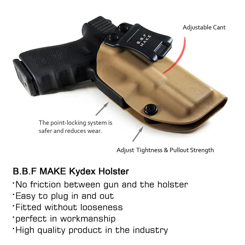 Skup BBF Make IWB taktyczne KYDEX pistolet kabura Glock 19 17 25 26 27 28 43 22 23 31 32 wewnątrz ukryte Carry pistolet Case akcesoria