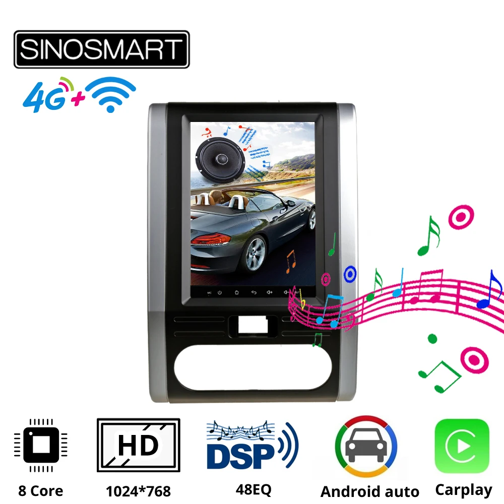 Sinosmart Tesla стиль HD экран автомобильный gps мультимедийный плеер Радио Навигация для