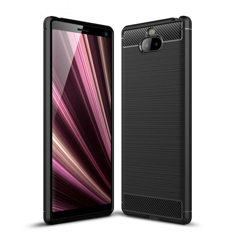 Чехол для телефона sony Xperia 1 2 XA2 XZ из углеродного волокна мягкий чехол ТПУ XZ1 L2 XZ3