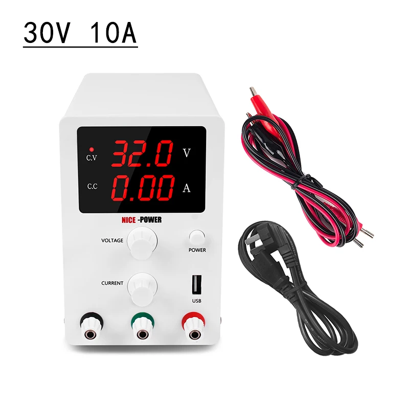 30V 10A 3 digit 30 в 10A 60 в 5A ЖК-экран лабораторный источник питания постоянного тока Регулируемый лабораторный импульсный скамья источник цифровой регулятор напряжения и тока - Цвет: 30V 10A 3 digit