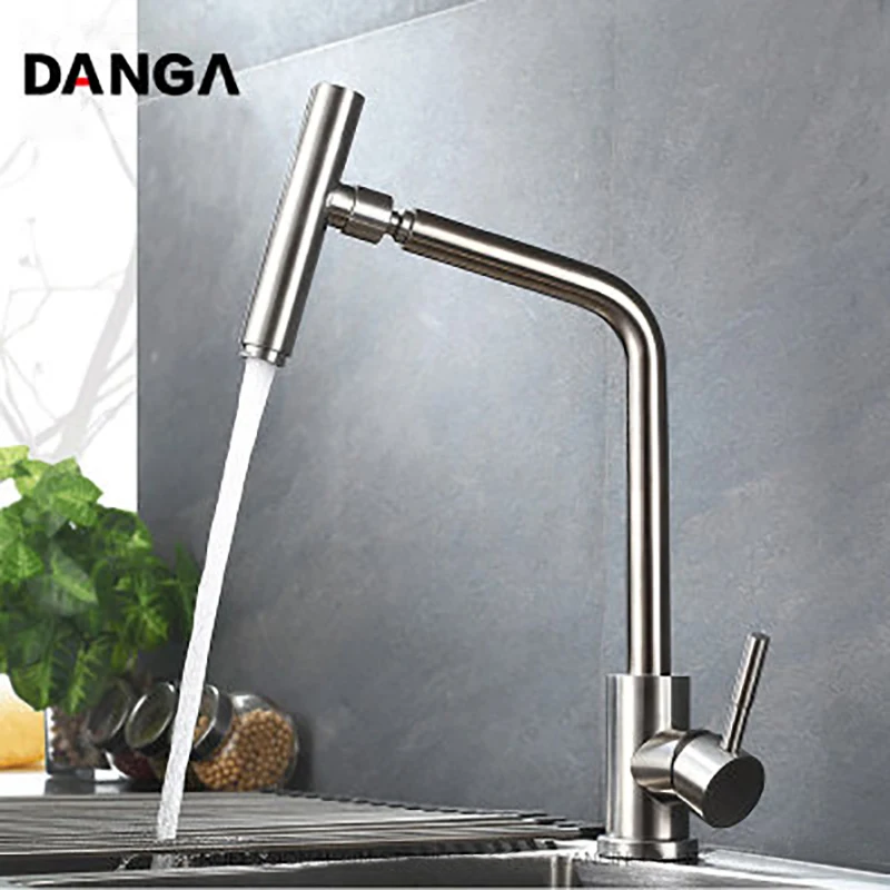

Kitchen Faucets 360 Rotating Basin Faucet Sink Tap Hot and Cold Mixer Brushed Mixing Water Tap 304 Stainless Steel Water Faucet