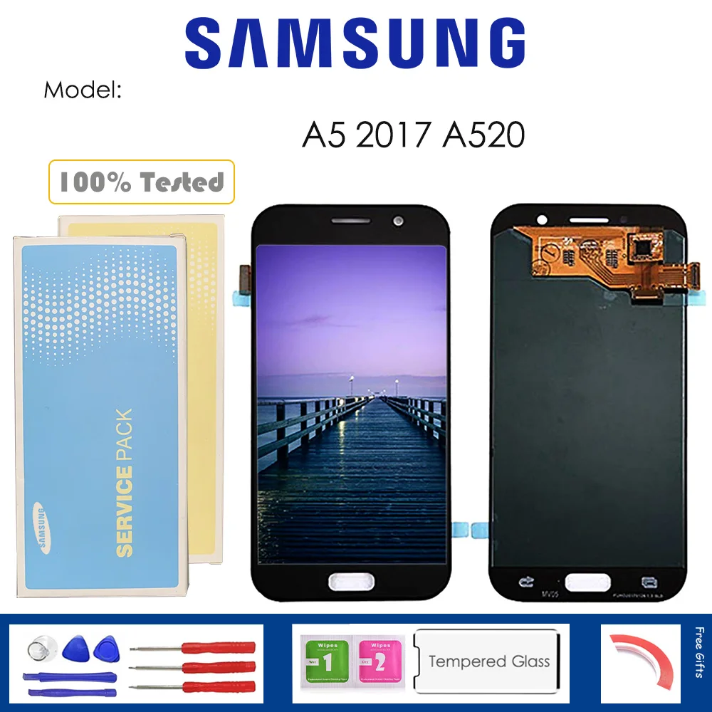 

For Samsung Galaxy A5 2017 A520 LCD Display With Touch Sensor Glass Digitizer Assembly with kit
