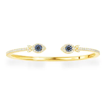 

S925 pure silver high-end micro inlaid Lucky fish Bracelet opening