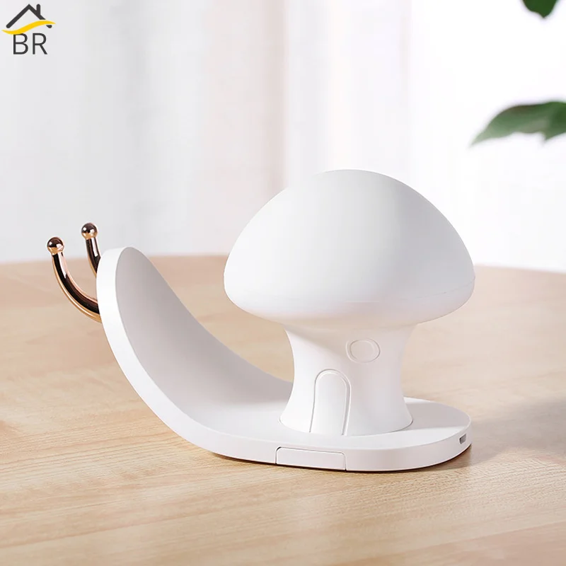 

BR Colorful LED Touch Sensor Night Light Animal Snail Silicone Soft 7-Color Breathing Cartoon Baby Nursery Lamp for Children