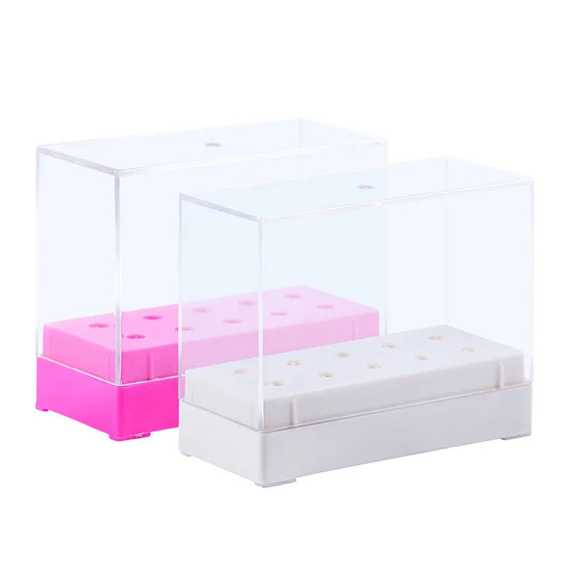 

Acrylic Nail Drill Bit Storage Box Empty Stand Display Container Nail Case Cutter for Milling Machine Manicure Accessories