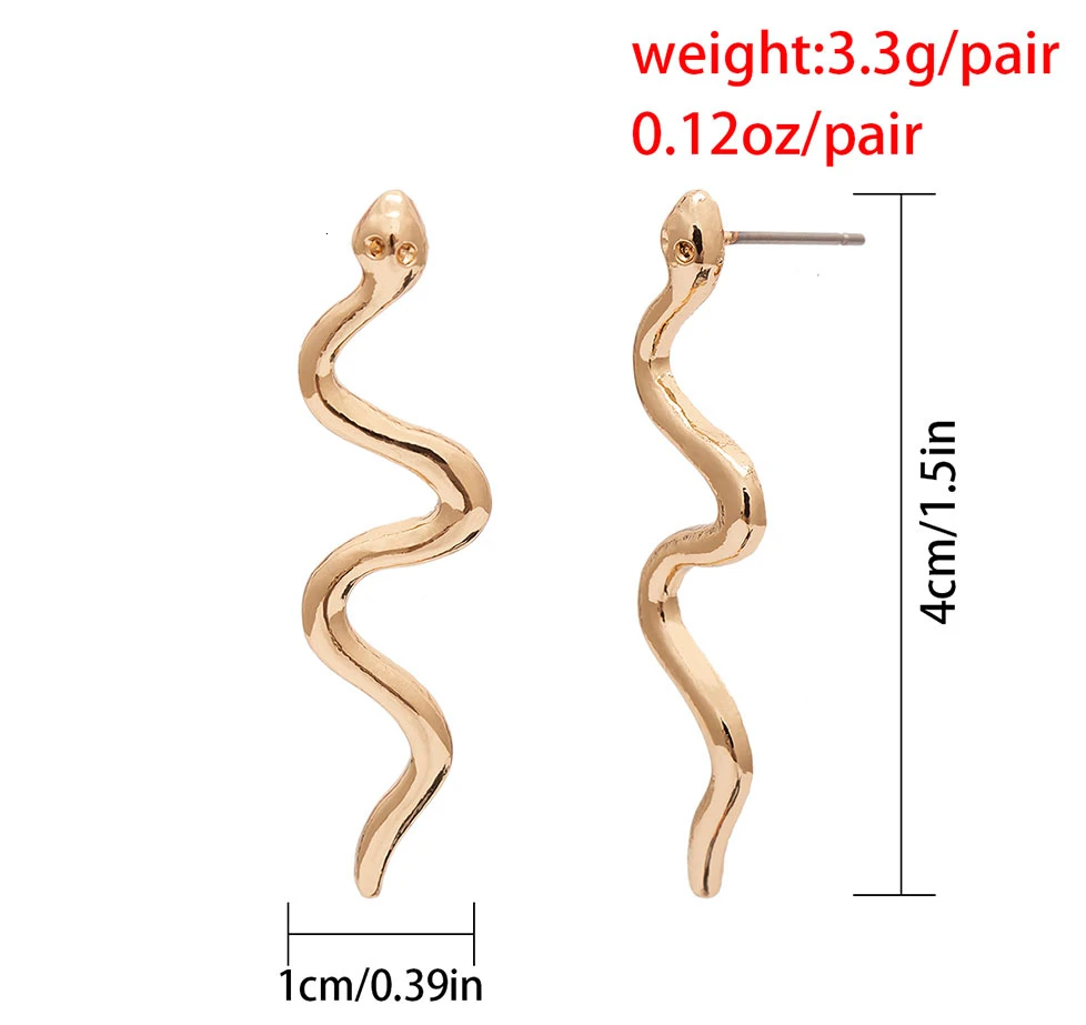 Youvanic, панк, длинные серьги в виде змеи, золото, серебро, индивидуальные серьги-гвоздики для женщин, Винтажные серьги в виде животных, женские модные ювелирные изделия