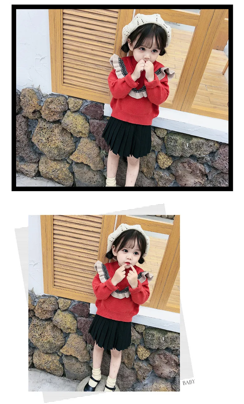 Свитер для девочек; детская одежда; коллекция года; сезон весна-осень; стиль; корейский стиль; детский осенний Повседневный модный свитер на шнуровке